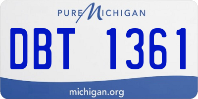 MI license plate DBT1361