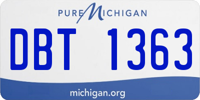 MI license plate DBT1363