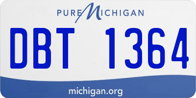 MI license plate DBT1364