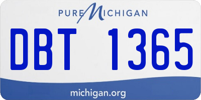 MI license plate DBT1365