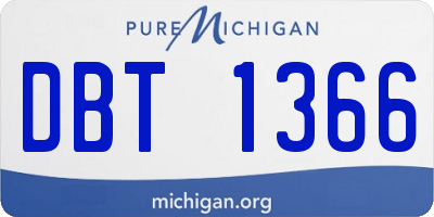 MI license plate DBT1366