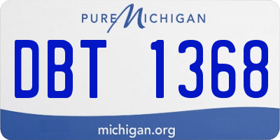 MI license plate DBT1368