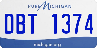 MI license plate DBT1374