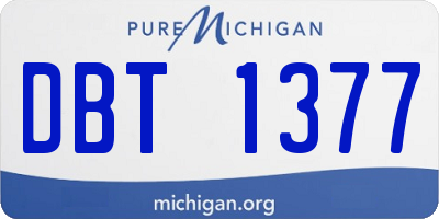 MI license plate DBT1377