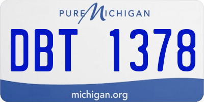 MI license plate DBT1378