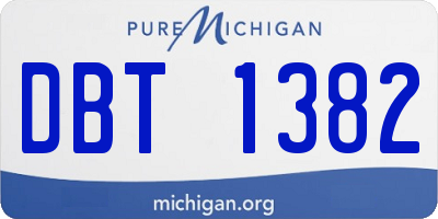 MI license plate DBT1382