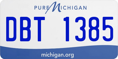 MI license plate DBT1385