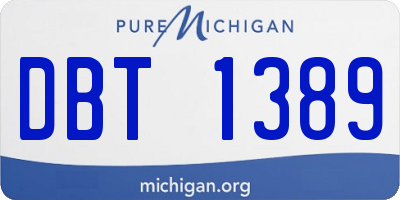 MI license plate DBT1389
