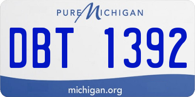 MI license plate DBT1392