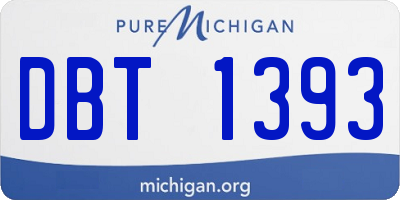 MI license plate DBT1393