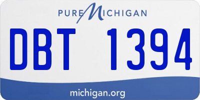 MI license plate DBT1394