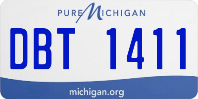 MI license plate DBT1411
