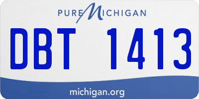 MI license plate DBT1413