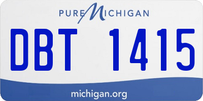 MI license plate DBT1415
