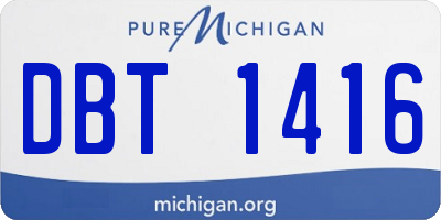 MI license plate DBT1416