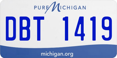MI license plate DBT1419