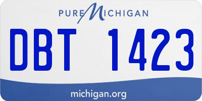 MI license plate DBT1423