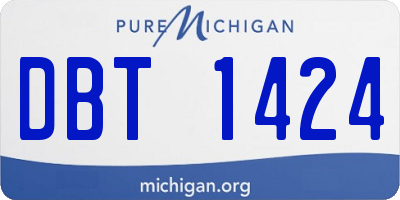 MI license plate DBT1424