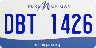 MI license plate DBT1426