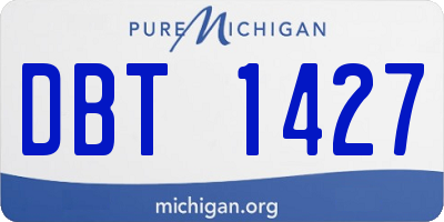 MI license plate DBT1427