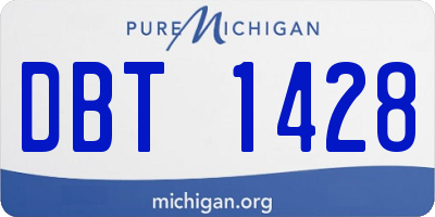 MI license plate DBT1428
