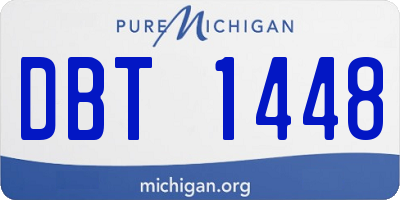 MI license plate DBT1448