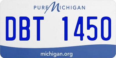 MI license plate DBT1450