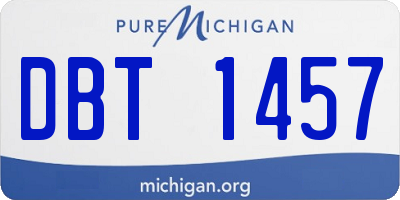 MI license plate DBT1457