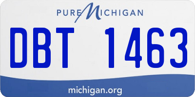 MI license plate DBT1463