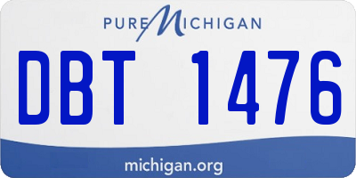 MI license plate DBT1476