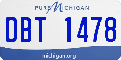 MI license plate DBT1478