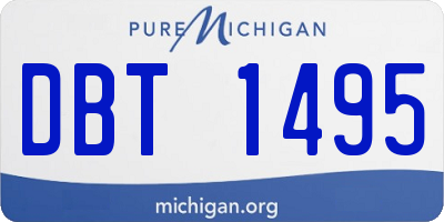 MI license plate DBT1495