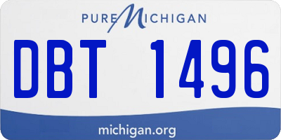 MI license plate DBT1496