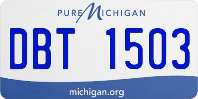 MI license plate DBT1503