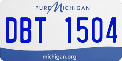 MI license plate DBT1504