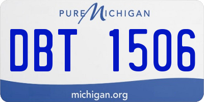 MI license plate DBT1506