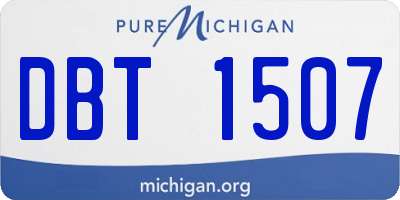 MI license plate DBT1507