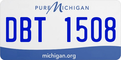MI license plate DBT1508