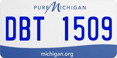 MI license plate DBT1509