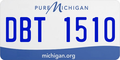 MI license plate DBT1510
