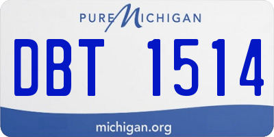 MI license plate DBT1514