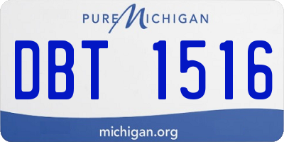 MI license plate DBT1516