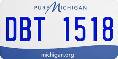 MI license plate DBT1518