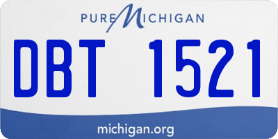 MI license plate DBT1521