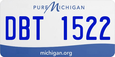MI license plate DBT1522