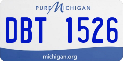 MI license plate DBT1526