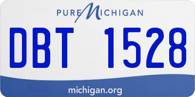 MI license plate DBT1528