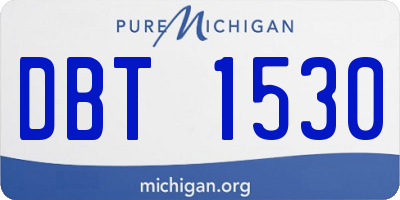 MI license plate DBT1530