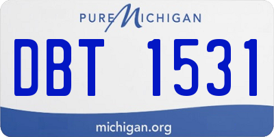MI license plate DBT1531