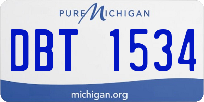 MI license plate DBT1534
